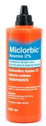 [4674] Miclorbic Clorhexidina 2% Alcohólica Transparente 500ml es un antiséptico a base de clorhexidina para la desinfección de la piel sana.