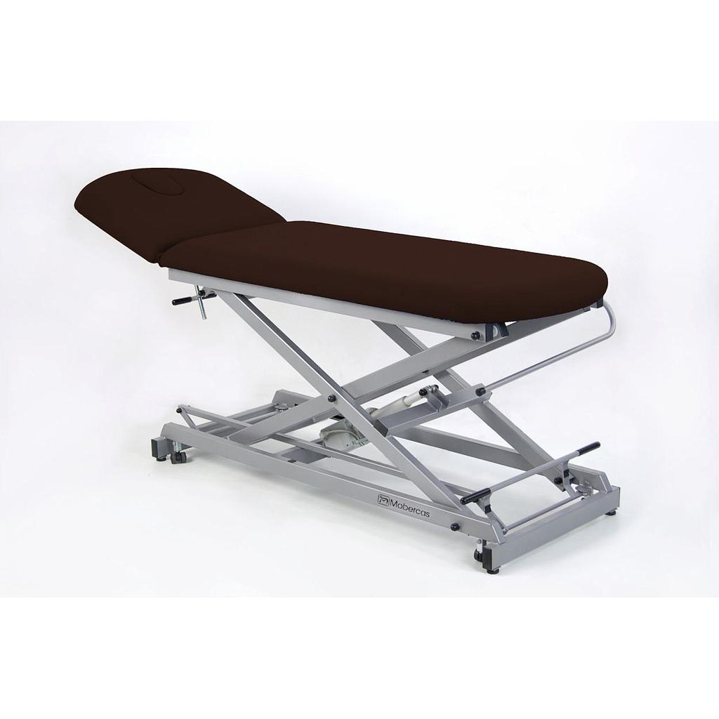 [6678] CE-0127-AR70 Camilla eléctrica 2 secciones tijera con respaldo reclinable en negativo, portarrollos, tapón facial y ruedas escamoteables Ancho 70 cm