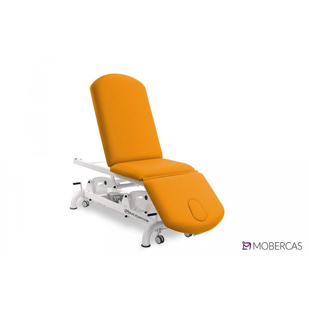 [6682] CE-2239-AR Camilla eléctrica de 3 secciones, 2 motores, respaldo abatible, ruedas. Ancho 70 cm
